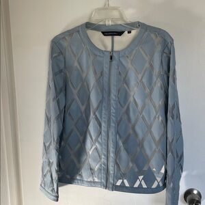 Colleen Lopez Sky Blue Diamond Cutout Blazer